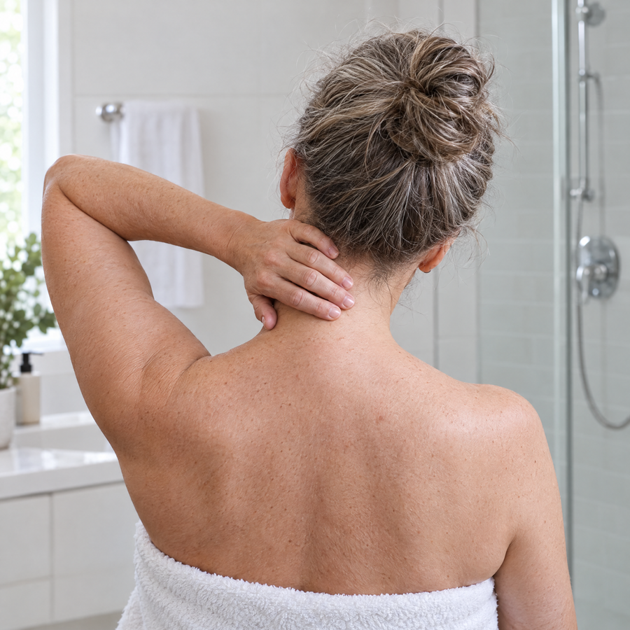 Washing the back of the neck